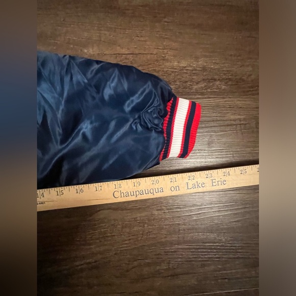 MLB Starter Diamond Collection Cleveland Indians Bomber Warm Satin Jacket XL‎ G7 - Picture 10 of 16